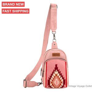 Western Knitted Crossbody Sling Bag Adjustable Strap Multi-Pocket